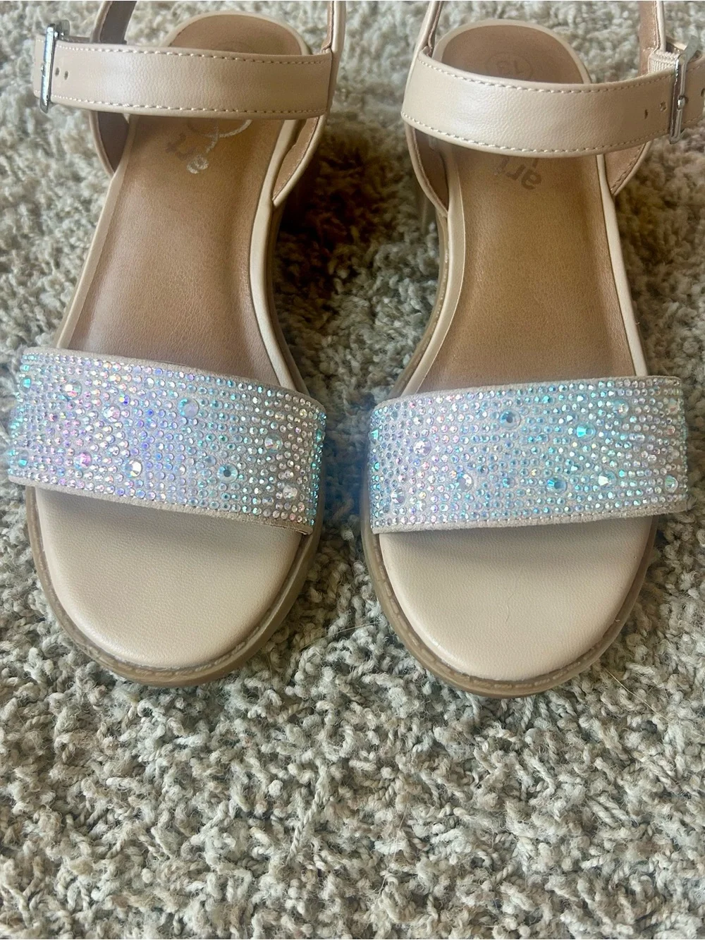 Girls’ Art Class Rhinestone Sandals, Size 13